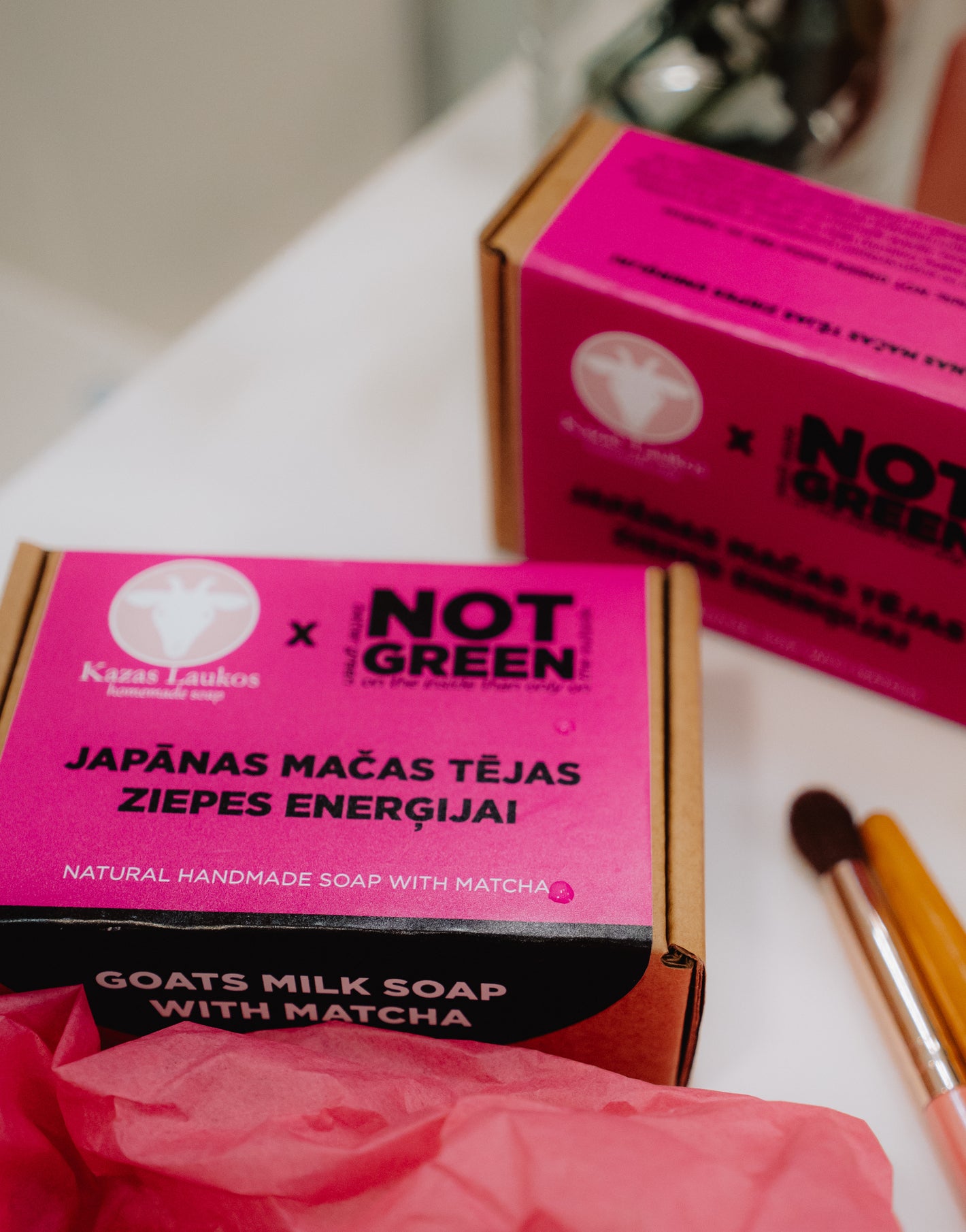 Matcha tea and goat milk soap