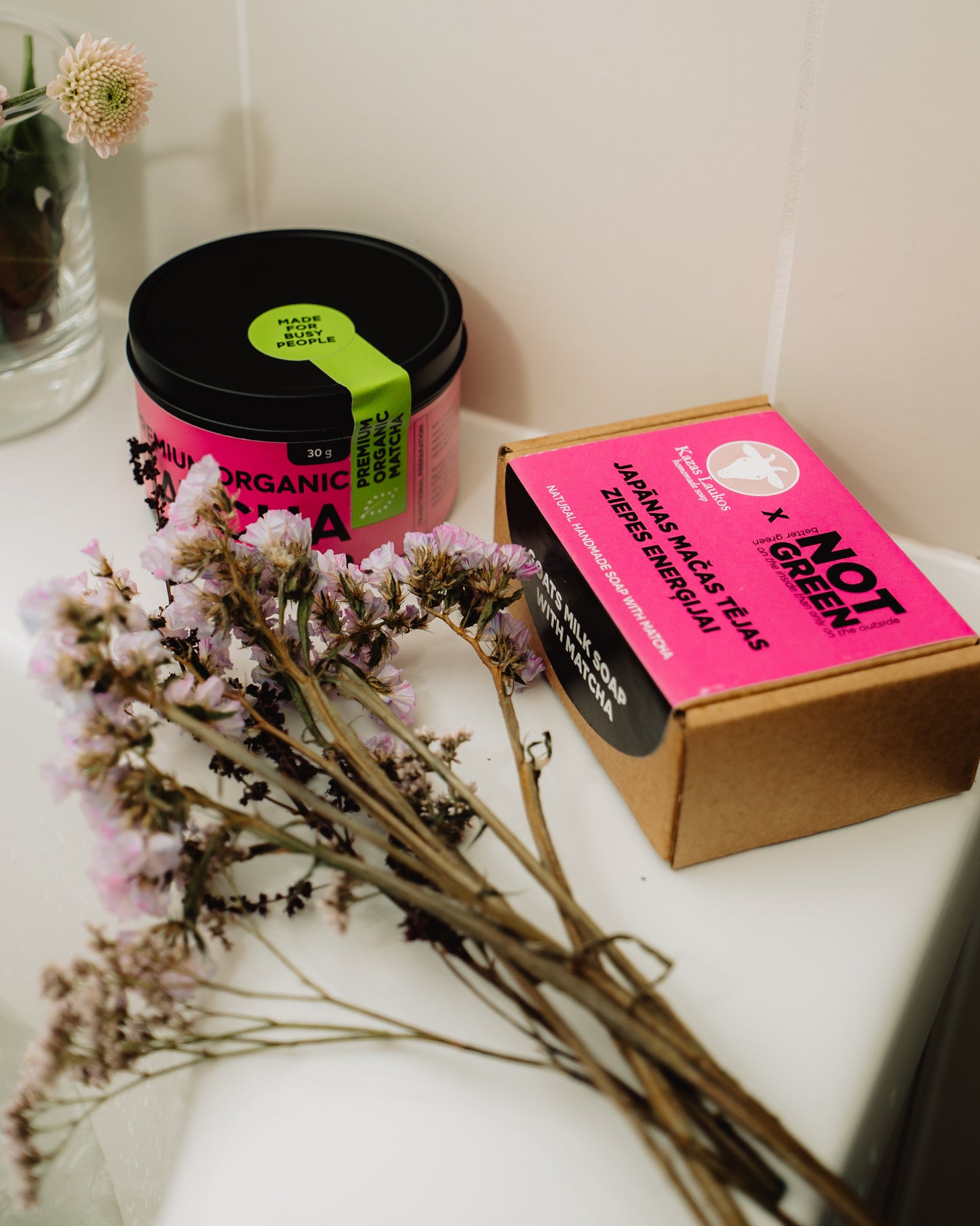 Matcha tea and goat milk soap